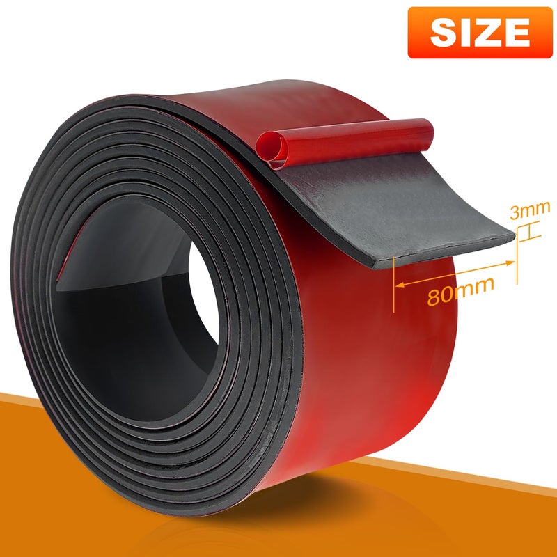 Eunice Neoprene Rubber Strips, Self Adhesive Solid Rubber Sheets Rolls for Pads, Crafts, DIY Gaskets, Seals (3" Wide, 1/8" Thick, 10' Long) - Image 2